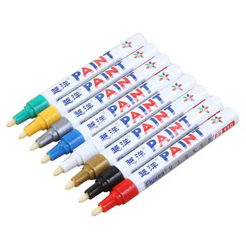 12 Цветов Универсальная восковая губка для депиляции, ручка-маркер, водонепроницаемые металлические цвета, автомобильные шины, Металлические перманентные ручки, художественный маркер