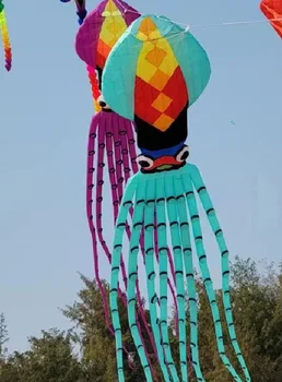 35 м кальмар MonsterSoft воздушный змей многоцветная ткань сращивание конька подвесной воздушный змей воздушные змеи для взрослых игрушки на открытом воздухе windsock надувной воздушный змей