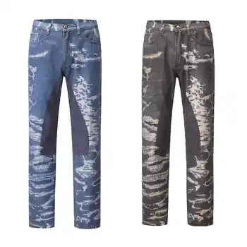 J04389 Модные Мужские джинсы 2023 Взлетно-посадочной полосы Роскошный известный бренд Европейский Дизайн вечерние стиль Мужская Одежда