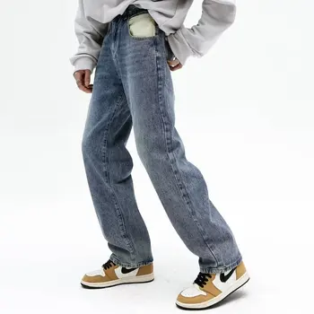 Винтажные Выстиранные брюки с прямыми штанинами, женские Y2K, Весна 2023, пара, свободные, в стиле хип-хоп, повседневные, уличные, Мешковатые Джинсовые брюки, 5024