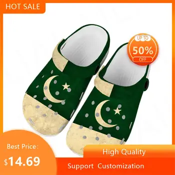 Домашние сабо с пакистанским флагом, Водонепроницаемая обувь на заказ, Мужская Женская Обувь для подростков, Садовая обувь, Дышащие Пляжные тапочки с отверстиями