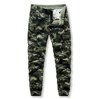 Мужские хлопчатобумажные брюки-карго мульти-карман военные камуфляж рабочий комбинезон брюки для бега уличная панталон Homme для
